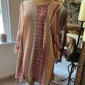 Bell sleeve bohemian tunic dress from Umgee